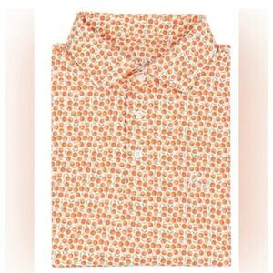 Mens Rhoback Absolute Peach Short Sleeve Performance Polo Size S EUC!